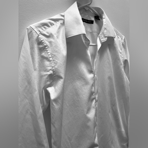 Michael Kors Big Boys Classic Fit Stretch Dress Shirt - White Size 18 - Picture 4 of 9